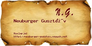 Neuburger Gusztáv névjegykártya